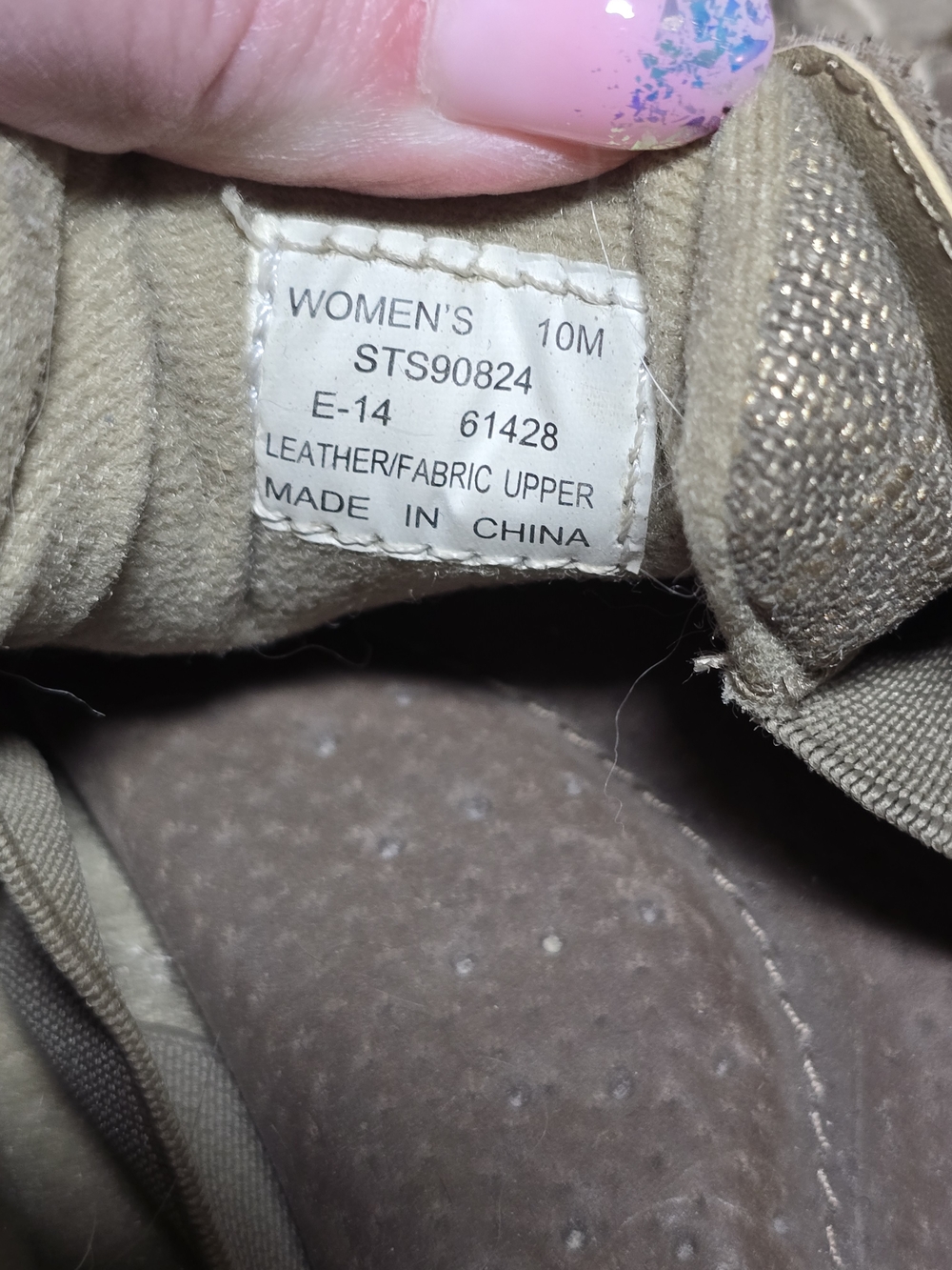 Sperrys Women's 10 Taupe Leather Boat Shoes with Gold Ties - Picture 3 of 5